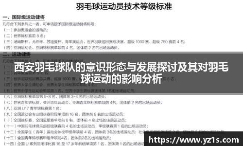 西安羽毛球队的意识形态与发展探讨及其对羽毛球运动的影响分析